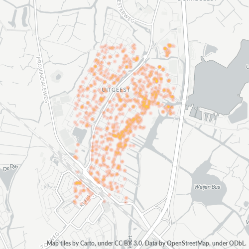 Heatmap voor postcode 1911
