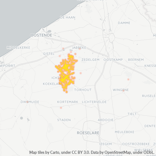 Heatmap voor postcode 8480