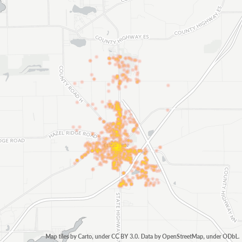 53121 Business Density Heatmap