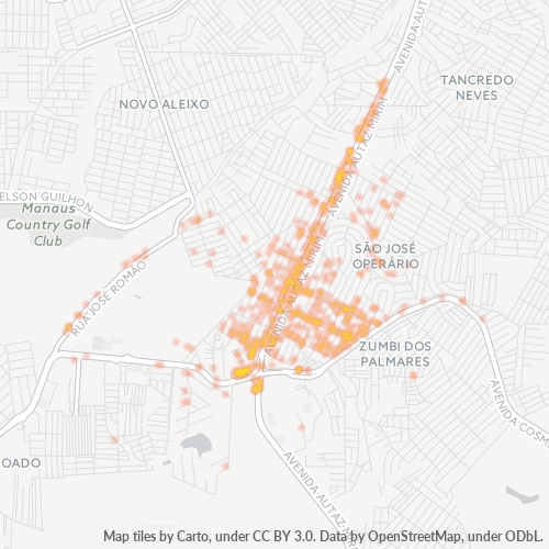 69085-000 Mapa de calor de densidad empresarial