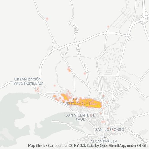 Mapa de calor para código postal 23006