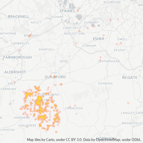 GU8 Business Density Heatmap
