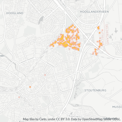 Heatmap voor postcode 3821