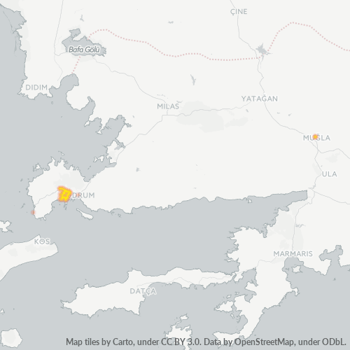 posta kodu 48470 için yoğunluk haritası