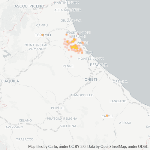 Mappa di calore per cap 64032