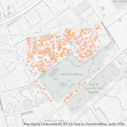 Heatmap voor postcode 2907