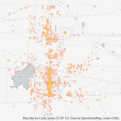 54660 Business Density Heatmap
