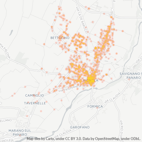 Mappa di calore per cap 41058