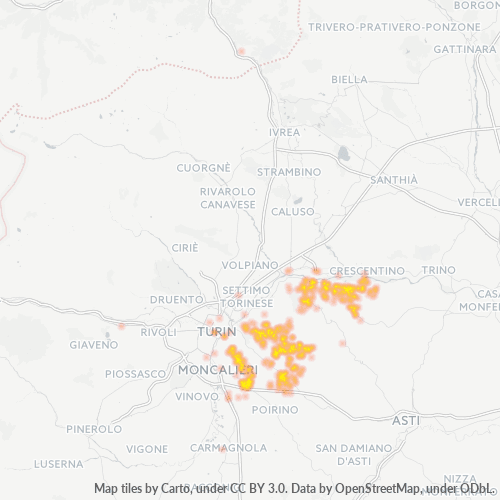 Mappa di calore per cap 10020