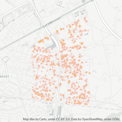 Heatmap voor postcode 6004