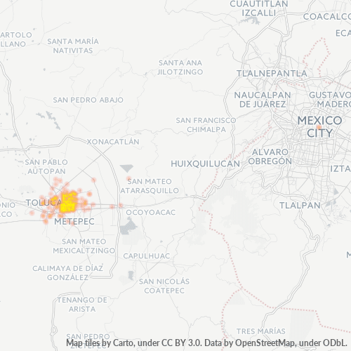 50160 Mapa de calor de densidad empresarial