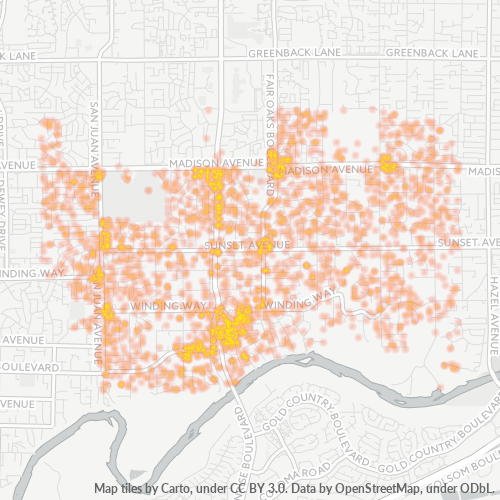 95628 Business Density Heatmap
