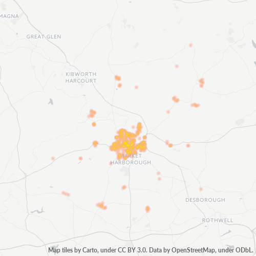 LE16 Business Density Heatmap