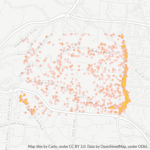 45247 Business Density Heatmap