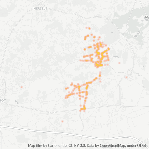 Heatmap voor postcode 3272