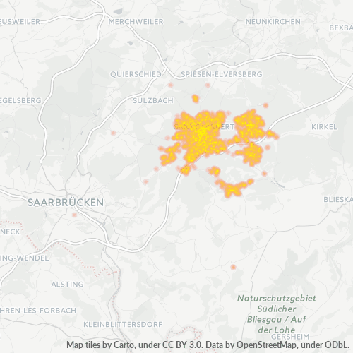 66386 Standortdichte-Heatmap