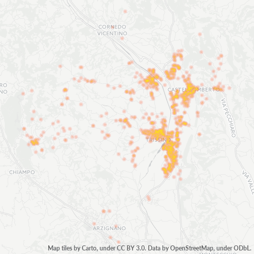 Mappa di calore per cap 36070