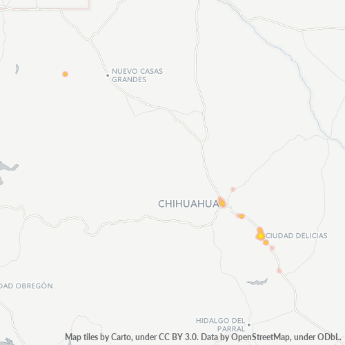 33000 Mapa de calor de densidad empresarial