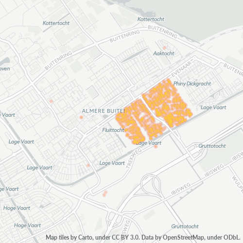Heatmap voor postcode 1339