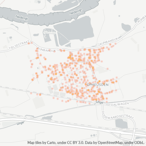 Heatmap voor postcode 4043