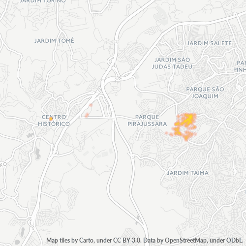 06813-000 Mapa de calor de densidad empresarial