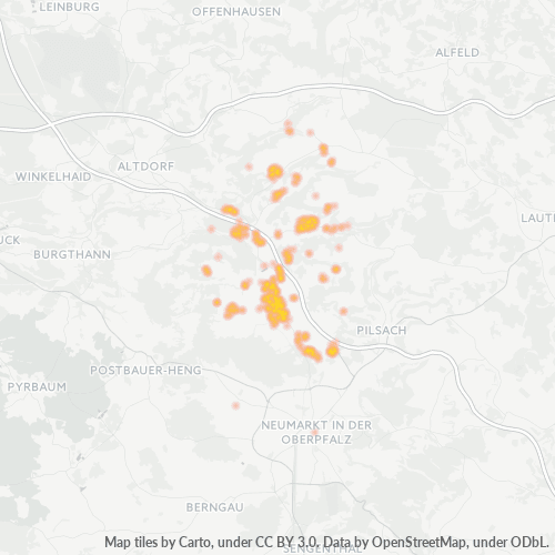 Heatmap für plz 92348