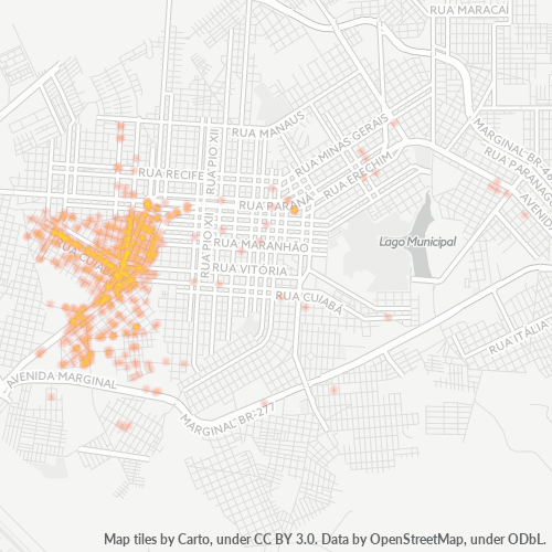 85805-000 Mapa de calor de densidad empresarial