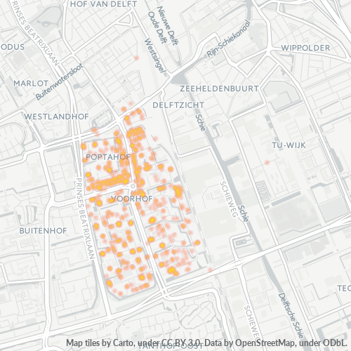 Heatmap voor postcode 2624