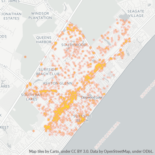 29575 Business Density Heatmap