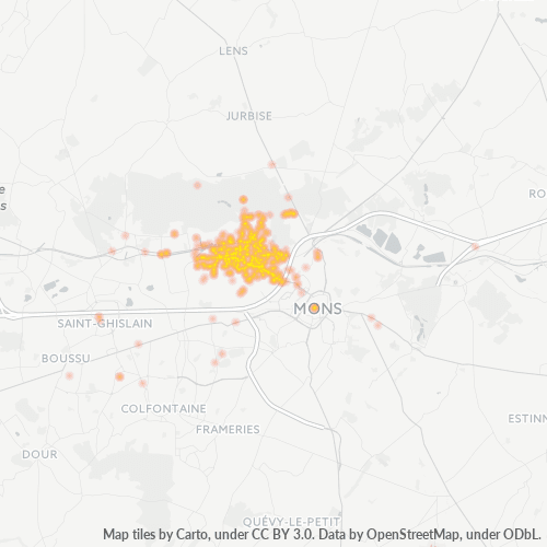 Heatmap voor postcode 7011