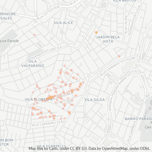 09050-000 Mapa de calor de densidad empresarial