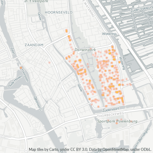 Heatmap voor postcode 1504