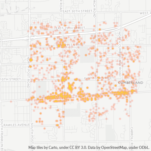 46229 Business Density Heatmap
