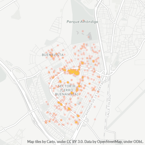 28905 Mapa de calor de densidad empresarial