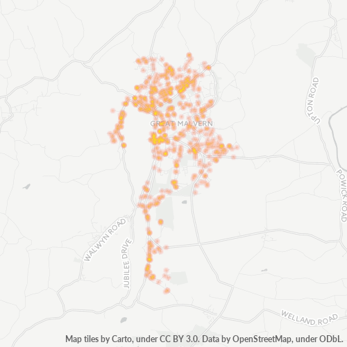 WR14 Business Density Heatmap