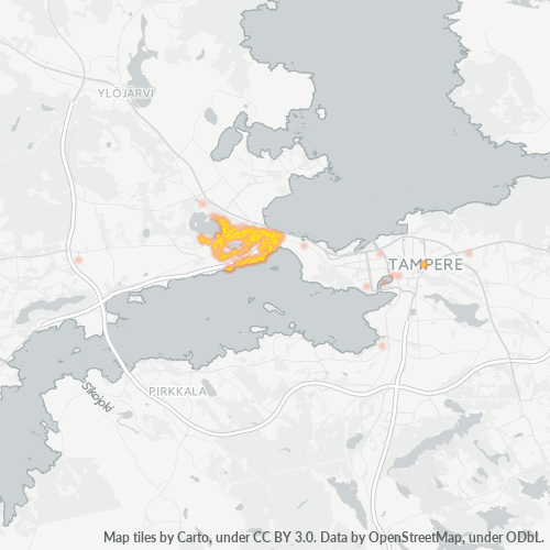 33270 Yritystiheys lämpökarttana