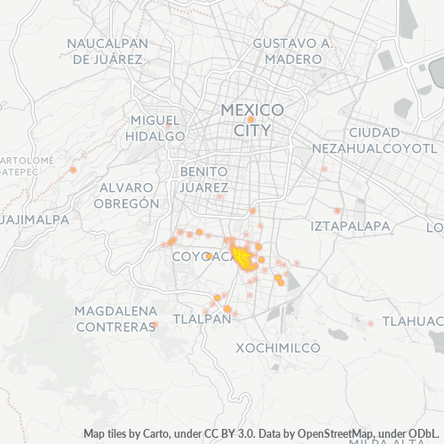 04460 Mapa de calor de densidad empresarial