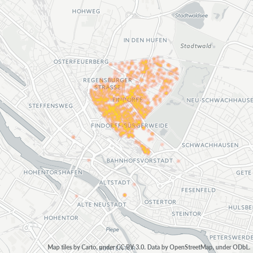 28215 Standortdichte-Heatmap