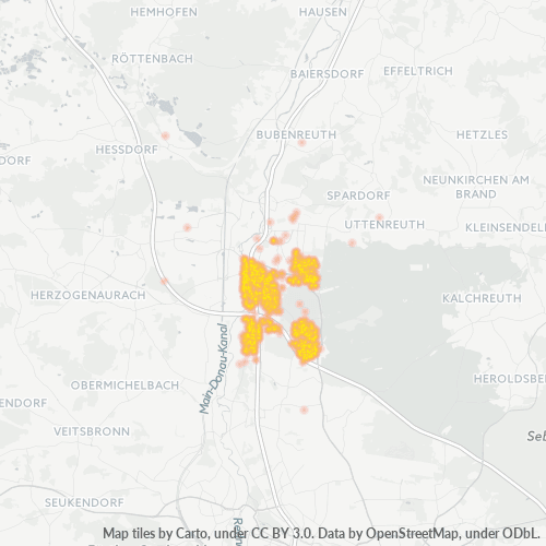 Heatmap für plz 91058