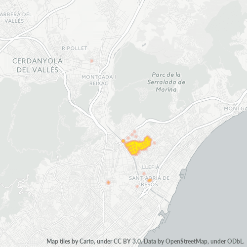 08922 Mapa de calor de densidad empresarial