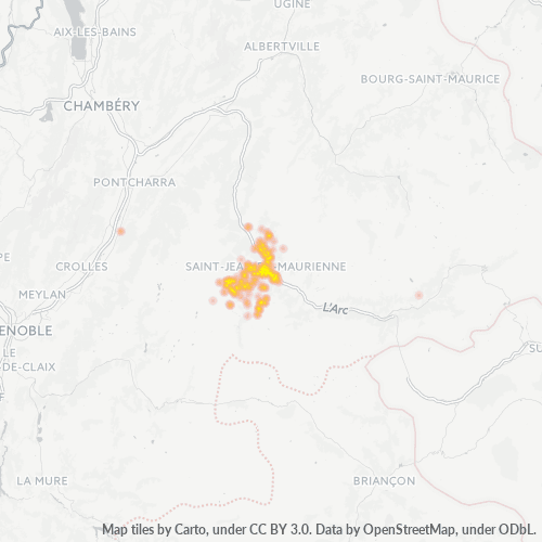 73300 Thermocarte de densité d'activité