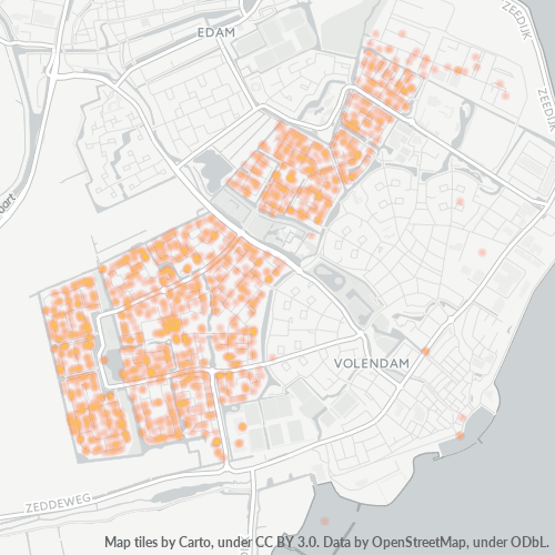 Heatmap voor postcode 1132