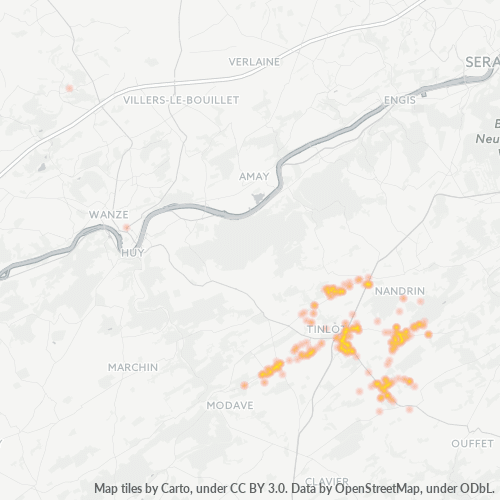 Heatmap voor postcode 4557