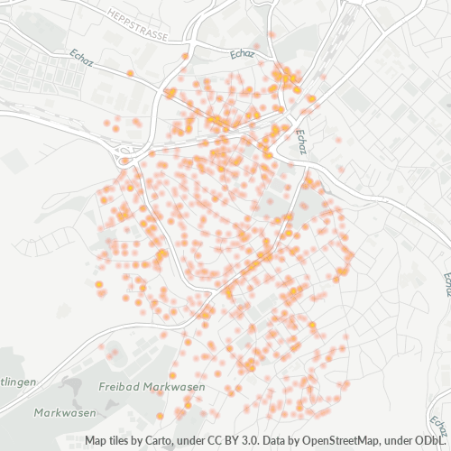 Heatmap für plz 72762