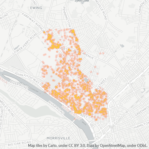 08618 Business Density Heatmap
