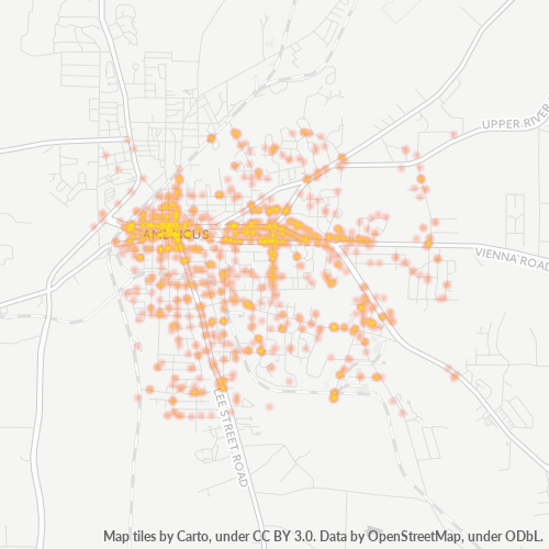 31709 Business Density Heatmap