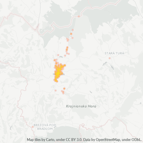 907 01 Teplotná mapa obchodnej hustoty