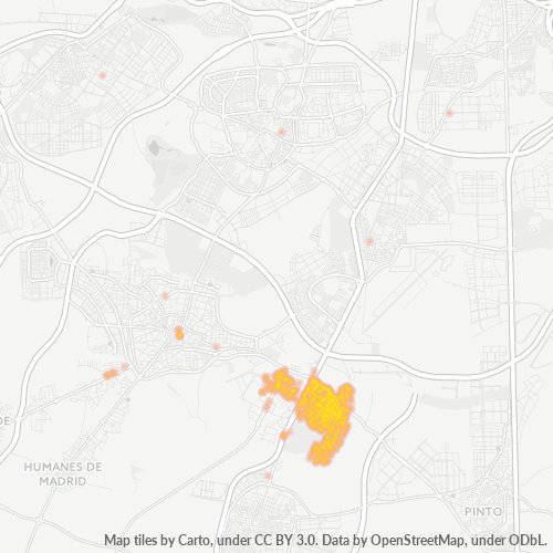 28947 Mapa de calor de densidad empresarial