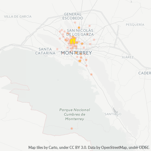 64280 Mapa de calor de densidad empresarial