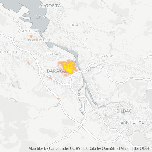 Mapa de calor para código postal 48901